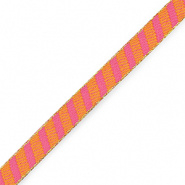 Lint met tekst Stripes oranje roze