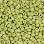 Miyuki rocailles groen olive rainbow glazed frosted opaque 2 mm 5 gram