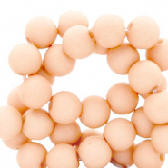 Acryl kraal roze peachy 4 mm parel matt