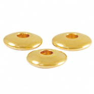 Metalen kraal goud disc 6 mm DQ 10 stuks