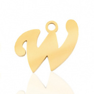 Bedel initial letter W RVS goud