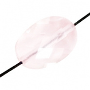 Facetkraal roze vintage ovaal