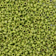 Miyuki rocailles groen chartreuse picasso opaque 2 mm 5 gram