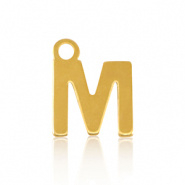 Bedel initial letter M RVS goud