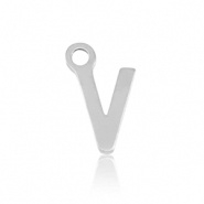 Bedel initial letter V RVS zilver