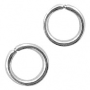 Open ring zilver 7 mm 50 stuks RVS
