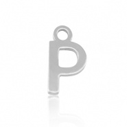 Bedel initial letter P RVS zilver
