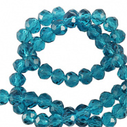 Facetkraal blauw teal 4x3 mm 25 stuks