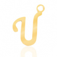 Bedel initial letter U RVS goud