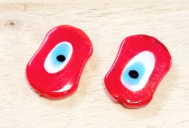 Evil eye kralen rood 25x18 mm