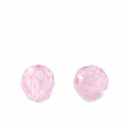 Glaskraal roze 4 mm 12 stuks zirkonia