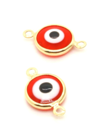 Bedel evil eye rood goud connector