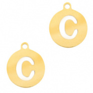 Bedel initial letter C goud RVS