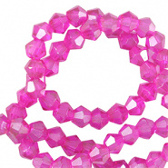 Facetkraal roze neon 4 mm 45 stuks bicone