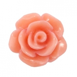 Bloem kraal roze zalm donker roosje 10 mm