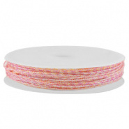 Macramé draad roze peach metallic 1 mm gevlochten