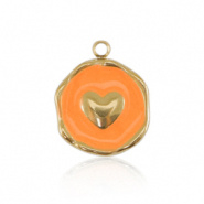 Bedel hart oranje neon goud RVS