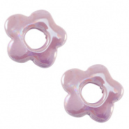 Keramiek kralen paars lavendel bloem 21-24 mm