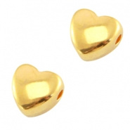 Metalen kraal goud hart DQ 5 stuks