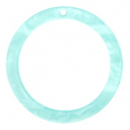 Resin hanger rond 35 mm blauw aqua