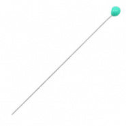 Nietstift 52 mm zilver turquoise green DQ bol