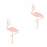 Bohemian hanger roze licht 20x5 mm flamingo