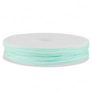 Macramé draad groen mint licht metallic 1 mm gevlochten