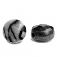 Natuursteen kraal zwart anthracite 5 mm coin facet