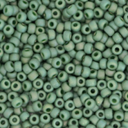 Miyuki rocailles groen shamrock rainbow glazed frosted opaque 2 mm 5 gram