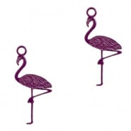 Bohemian hanger paars donker 22x11 mm flamingo