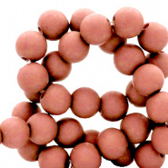 Acryl kraal roze terracotta 4 mm parel matt