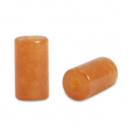 Natuursteen kraal oranje copper tube