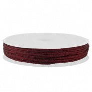 Macramé draad rood bordeaux metallic 1 mm gevlochten