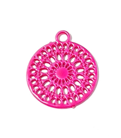 Bohemian hanger roze fuchsia hot 8x10 mm