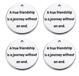 Bedel A true friendship is a yourney without an end zilver RVS