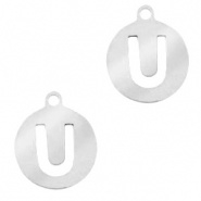 Bedel initial letter U zilver RVS