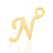 Bedel initial letter N RVS goud