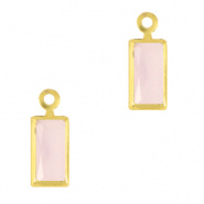 Crystal glas hanger roze alabaster rechthoek goud