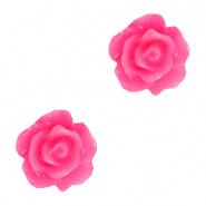 Bloem kraal roze magenta roosje 10 mm