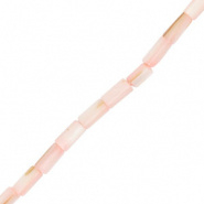 Schelp kraal roze licht tube 8,5x4 mm 10 stuks