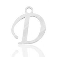 Bedel initial letter D RVS zilver