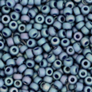 Miyuki rocailles blauw bayberry rainbow glazed frosted opaque 3 mm 5 gram