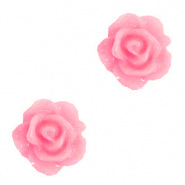 Bloem kraal roze hot roosje 10 mm