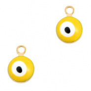 Bedel evil eye geel goud 6 mm