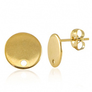 Oorbel goud 10 mm RVS 1 set