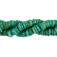 Schelp kraal groen eden donker disc 7 mm 60 stuks