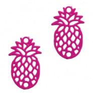 Bohemian hanger roze fuchsia paars 15x10 mm ananas