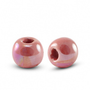 Keramiek kralen roze mauve 6 mm Grieks DQ