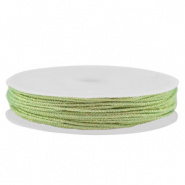 Macramé draad groen goud licht metallic 0,8 mm gevlochten