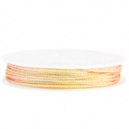 Macramé draad geel peach metallic 1 mm gevlochten